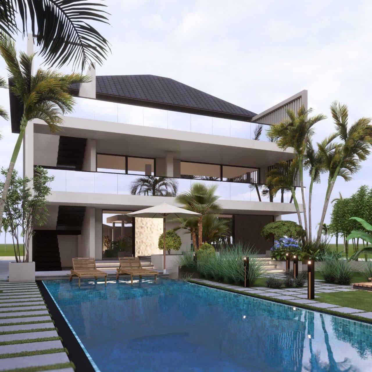 LUXURIOUS 5 BEDROOM VILLA WITH OCEAN VIEW FOR SALE LEASEHOLD IN PECATU BE-884