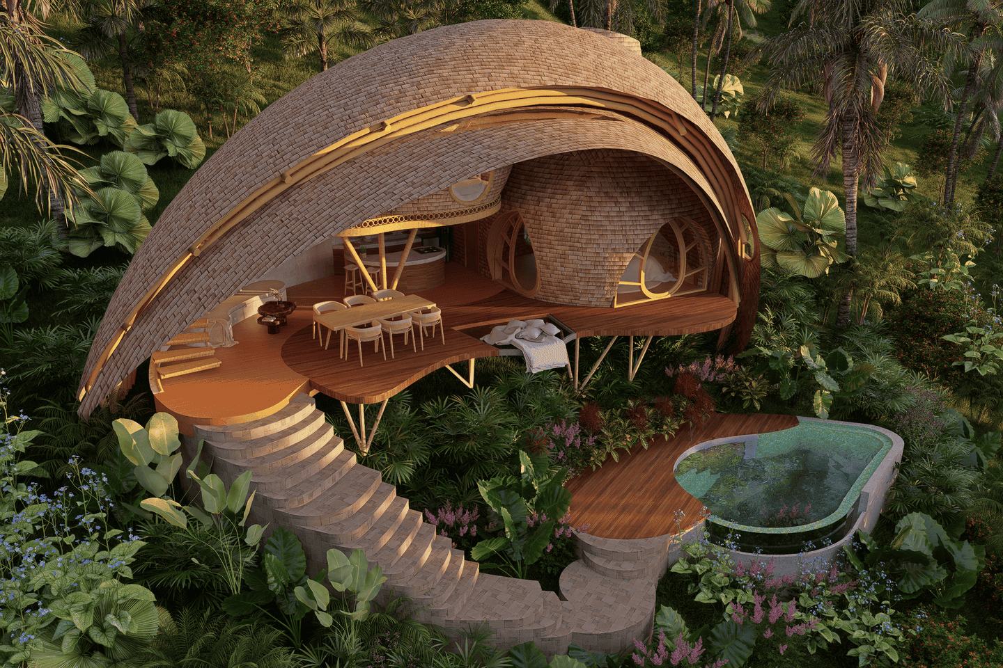 OFFPLAN OCEAN AND VALLEY VIEW 2 BEDROOM VILLA FOR SALE FREEHOLD IN LOMBOK BE-2880